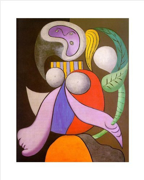 Femme A La Fleur, 1932 (A Flower Woman) by Pablo Picasso 20x16 Art Print Poster Wall Decor Figurative Abstract Famous Painting