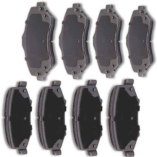 AUTOMUTO 8pcs Front Rear Ceramic Pads Brakes fit for 2007 2008 2009 2010 2011 Dodge Nitro20082012 Jeep Liberty20072016 Jeep Wrangler