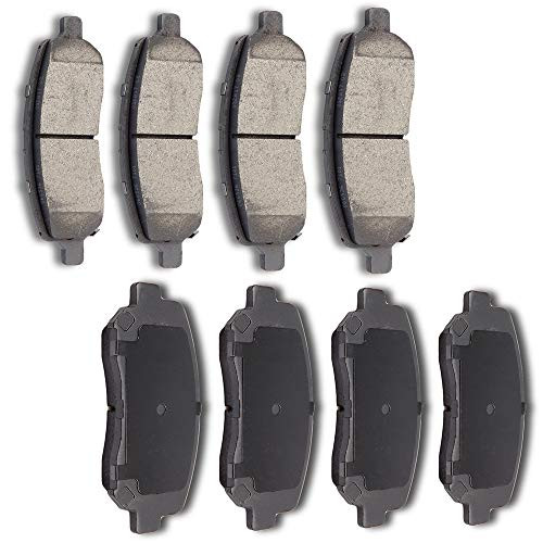 AUTOMUTO Ceramic Discs Brake Pads Kits Front Rear 8pcs Disc Brakes Pads Set fit for 2013 2014 2015 2016 Dodge Dart