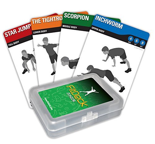 Fitdeck Illustrated Exercise Playing Cards for Guided Workouts Junior