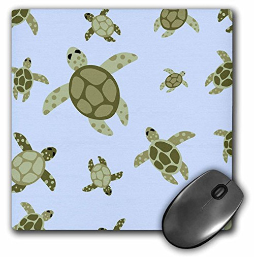 3dRose LLC 8 x 8 x 0.25 Inches Cute Sea Turtle Design Green and Blue Mouse Pad (mp_20337_1) 3dRose LLC 8 x 8 x 0.25 Inches Cute Sea Turtle Design Green and Blue Mouse Pad (mp_20337_1)