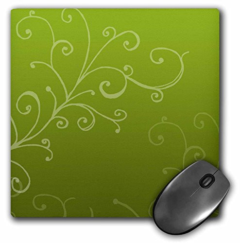 3dRose LLC 8 x 8 x 0.25 Inches Mouse Pad, Stylish Swirl Green (mp_32497_1)