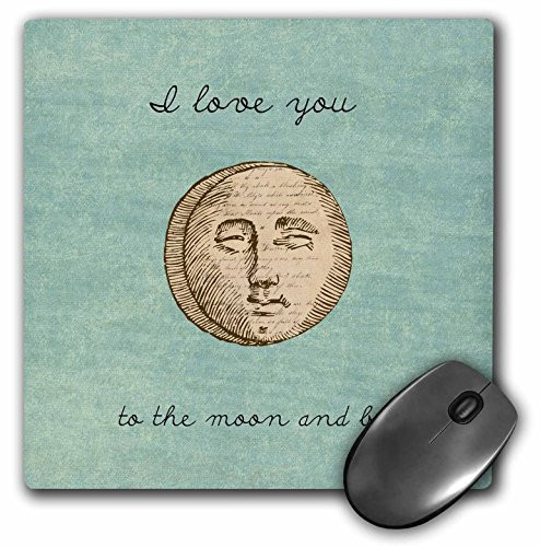 3dRose I Love You to the Moon and Back Inspirational Art Mouse Pad (mp_152137_1)