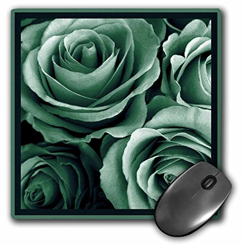 3dRose LLC 8 X 8 X 0.25 Inches Mouse Pad, Close Up of Dreamy Muted Teal Green Rose Bouquet (mp_29809_1)