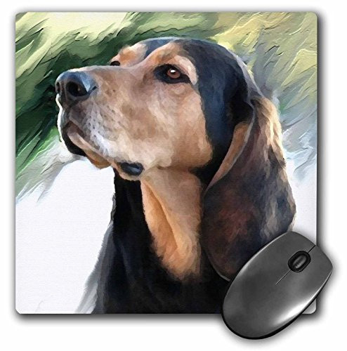3dRose LLC 8 x 8 x 0.25 Inches Black and Tan Coonhound Mouse Pad (mp_4408_1)