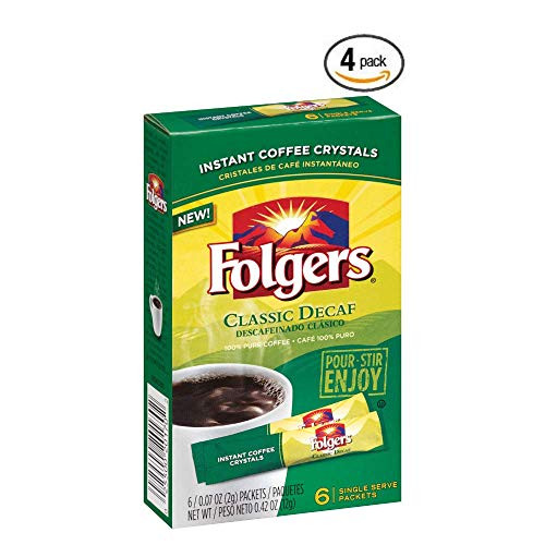 Folgers Decaf Classic Roast Instant Coffee SingleServe Packets 0 07 Oz 6 Count 4 pack Folgers Decaf Classic Roast Instant Coffee SingleServe Packets 0 07 Oz 6 Count 4 pack
