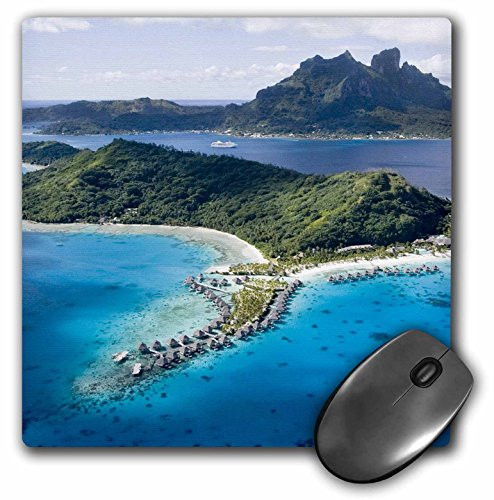 3dRose LLC 8 x 8 x 0.25 French Polynesia Bora Aerial Cruise Ship Jaynes Gallery Mouse Pad (mp_84985_1)