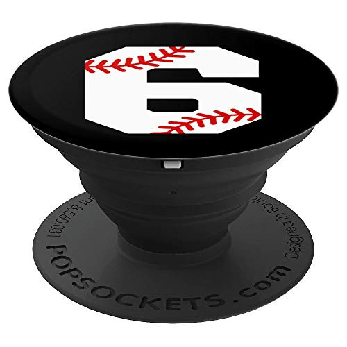Baseball Pop Socket 6  Baseball Popsocket  Number 6 PopSockets Grip and Stand for Phones and Tablets