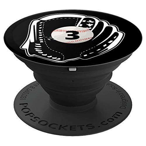 Baseball 3 Practice Warmups Warm Up Clothes Number Three PopSockets Grip and Stand for Phones and Tablets