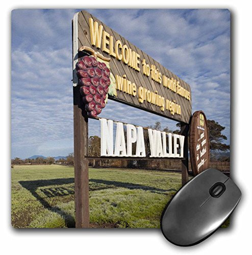 3dRose LLC 8 x 8 x 0.25 Inches California Napa Valley Welcome Sign Walter Bibikow Mouse Pad (mp_88751_1)
