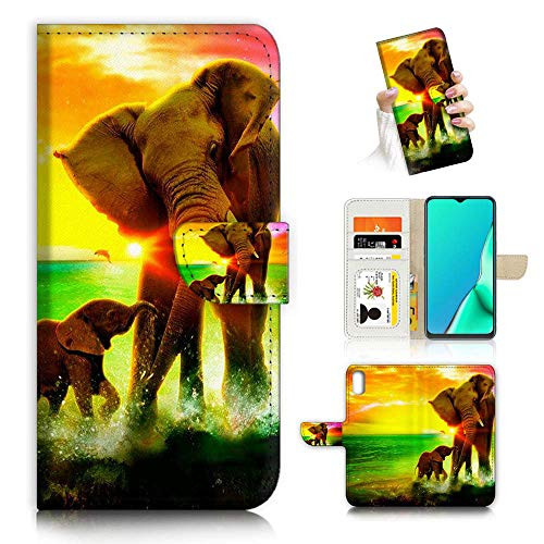 for iPhone XR Designed Flip Wallet Phone Case Cover A23243 Elephant Family 23243