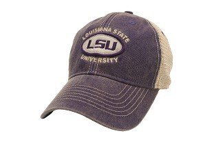LSU Tigers Hat Adjustable Trucker Style Louisiana State University Purple