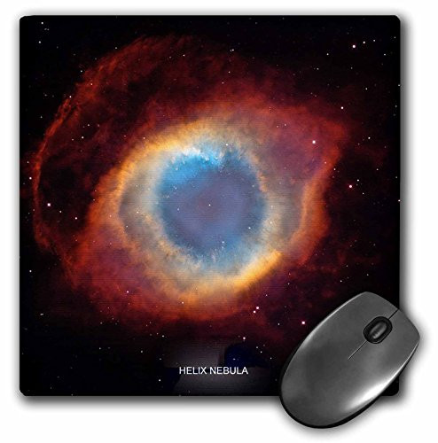 3dRose LLC 8 x 8 x 0.25 Inches Mouse Pad, Galaxy and Nebula - Helix Nebula (Blue and Orange Gases) (mp_76793_1)
