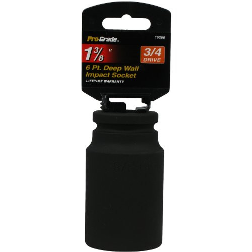 ProGrade 16266 3/4Inch Drive 6 Point Deep Wall 1 3/8Inch Impact Socket 1Pack