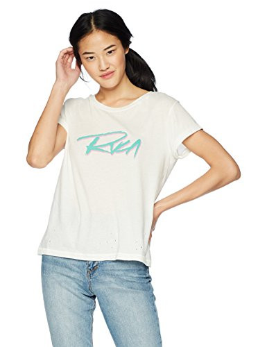 RVCA Junior s SKRATCH Short Sleeve TShirt Vintage White L