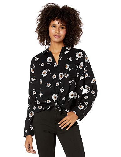 RVCA Junior s Hera Oversized Long Sleeve Woven Shirt Black M