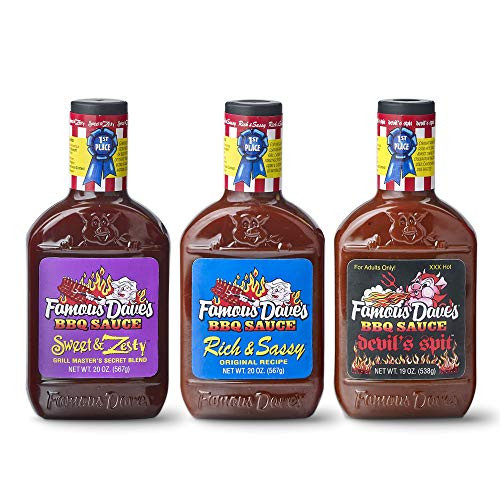 Famous Dave s BBQ Sauce Variety Pack  Devil s Spit Sweet  Zesty and Rich  Sassy