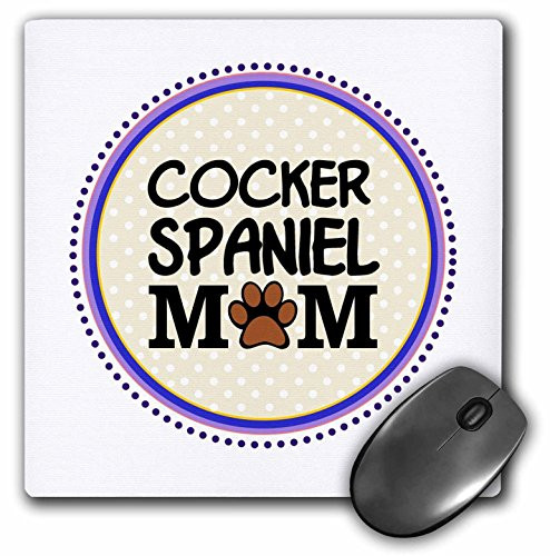 3dRose Cocker Spaniel Dog Mom Doggie Mama by Breed Paw Print Mum Love Doggy Lover Proud Pet Owner Mouse Pad (mp_151726_1)