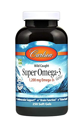 Carlson  Super Omega3 Gems 1200 mg Omega3s Wild Caught Sustainably Sourced 250 soft gels