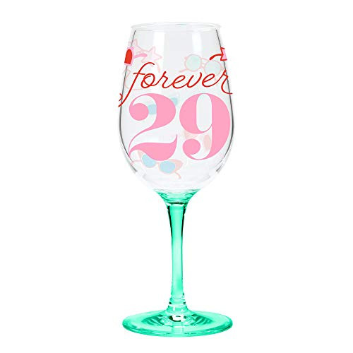 XO Paper Goods QWGO20896 29  Acrylic Wine Glass 12 oz Forever 29 Birthday