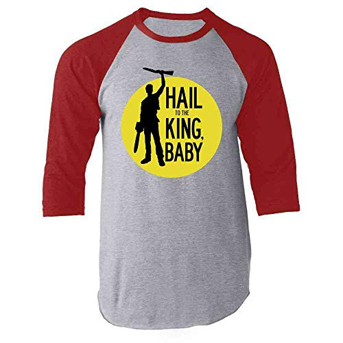 Hail to The King Baby Horror Army Zombie Red M Raglan Baseball Tee Shirt
