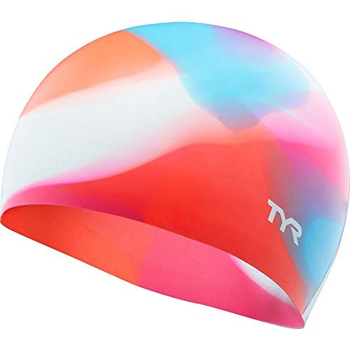 TYR Junior Tie Dye Swim Cap Pink/Blue One Size