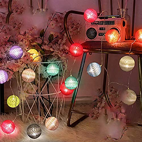 FPVERA Cotton Balls Fairy Lights Battery Operated 20 LEDs Wool Balls String Light 3 3M/10 8ft for Bedroom Party Garden Indoor Wedding Festival Decor Christmas FPVERA Cotton Balls Fairy Lights Battery Operated 20 LEDs Wool Balls String Light 3 3M/10 8ft for Bedroom Party Garden Indoor Wedding Festival Decor Christmas