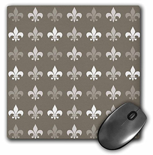 3dRose LLC 8 x 8 x 0.25 Inches Mouse Pad, Cream And White Fleur De Lis (mp_155803_1) 3dRose LLC 8 x 8 x 0.25 Inches Mouse Pad, Cream And White Fleur De Lis (mp_155803_1)