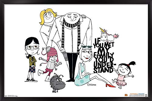 Trends International Illumination Despicable Me 3  Family Wall Poster 22 375  x 34  Black Framed Version