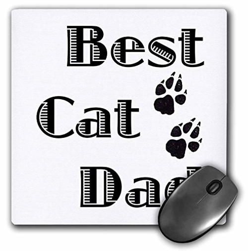 3dRose LLC 8 x 8 x 0.25 Inches Best Cat Dad. Father. Dad. Daddy. Cat People. Mouse Pad (mp_149774_1)