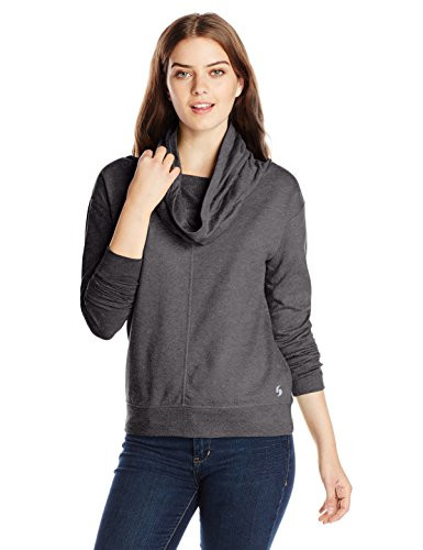 Soffe Women s French Terry Cowl Neck Charcoal Heather Medium