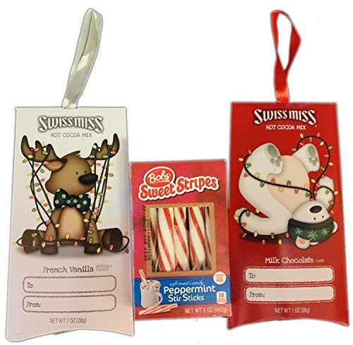 Swiss Miss Hot Cocoa Mix Set Includes French Vanilla Milk Chocolate And Peppermint Stir Sticks Rich And Creamy Hot Cocoa Delicious And Tasty Swiss Hot Chocolate Drink 2 FlavorsStir Sticks