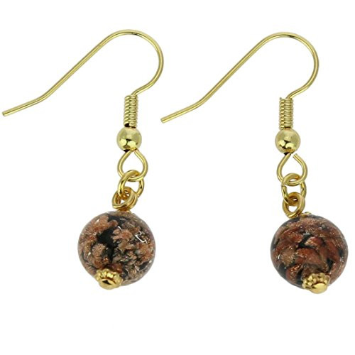 GlassOfVenice Murano Glass Starlight Balls Earrings  Black