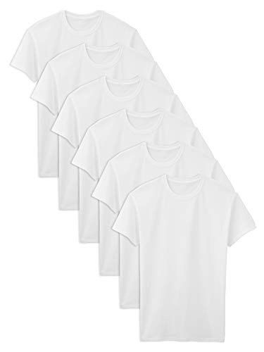 Fruit of the Loom Men s Stay Tucked Crew TShirt Tall Man  White  6 Pack 3XLarge