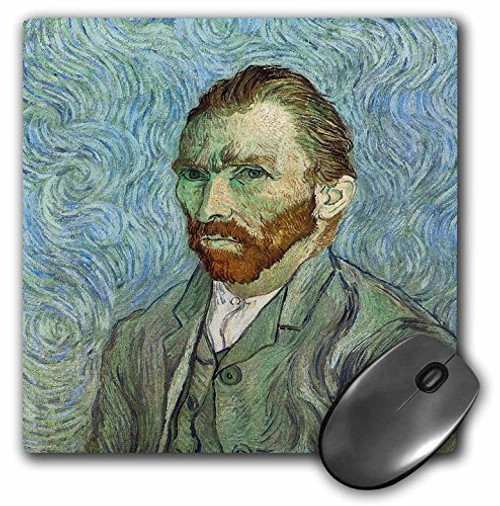 3dRose 8 x 8 x 0.25 Inches Mouse Pad, Self-Portrait by Vincent Van Gogh (mp_128127_1)