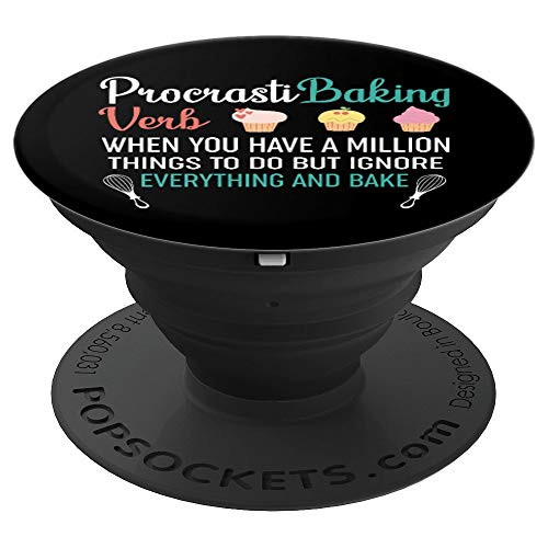 Funny Cupcake Baking Baker Gift  Procrastibaking PopSockets Grip and Stand for Phones and Tablets