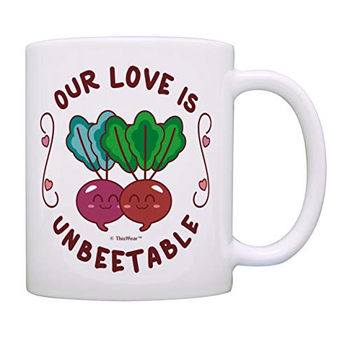 Funny Quote Gifts Our Love Is Unbeetable Mug Beet Pun Mug Cute Valentine Coffee Mug Tea Cup White