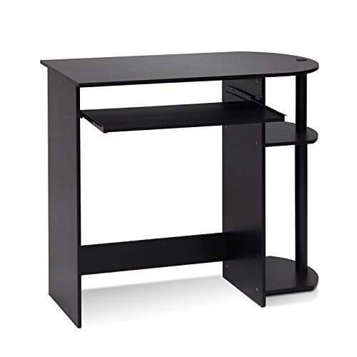 Furinno Simplistic Easy Assembly Computer Desk With Keyboard Tray Espresso/Black