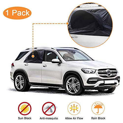 Car Window Shade Car Tents for Camping Side Window Screen to Let The Fresh Air in Bug Guard Sun and Rain Proof Retractable Canopy Road Trip Essentials for SUV Trucks Minivan Jeep 1 Unit/Pack