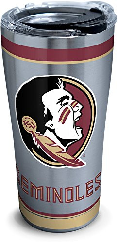 Tervis NCAA Florida State Seminoles Tradition Stainless Steel Tumbler with Lid 20 oz Silver