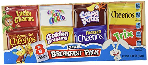 General Mills Assorted Breakfast Cereal Pouches 8 Count 9 14oz Box Pack of 2