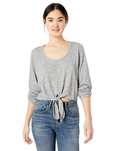 Jack by BB Dakota Junior s Knot  Bothered tie Front top Light Heather Grey Extra Small
