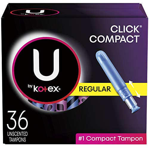 U by Kotex Click Compact Tampons Regular Absorbency Unscented 36 Count