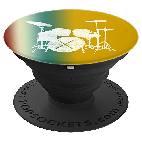 Music Shirt Drum Set with Drum Sticks Silhouette PopSockets Grip and Stand for Phones and Tablets Music Shirt Drum Set with Drum Sticks Silhouette PopSockets Grip and Stand for Phones and Tablets