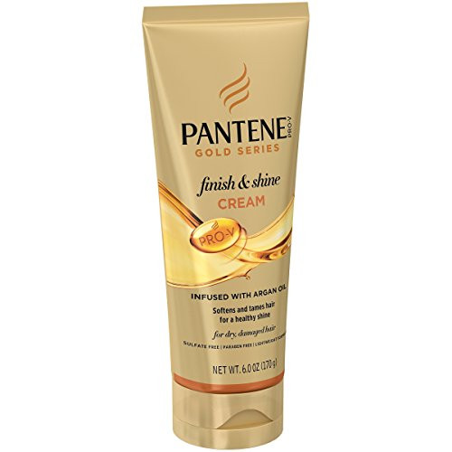 Pantene Shine Cream Hair Treatment with Argan Oil Sulfate Free ProV Gold Series for Natural and Curly Textured Hair 6 fl oz