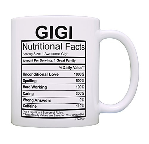 Gigi Coffee Mug Gigi Nutritional Facts Gigi Birthday Gifts for Gigi Gift Coffee Mug Tea Cup White