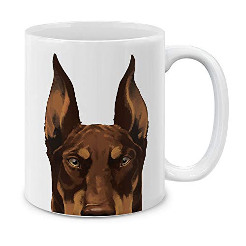 MUGBREW Red Chocolate Doberman Pinscher Dog Ceramic Coffee Mug Tea Cup 11 OZ MUGBREW Red Chocolate Doberman Pinscher Dog Ceramic Coffee Mug Tea Cup 11 OZ