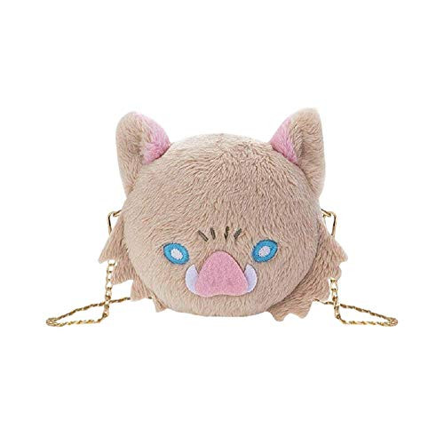 GKO Anime Demon Slayer Kimetsu no Yaiba Hashibira Inosuke Pig Plush Shoulder Bag Cosplay Costume