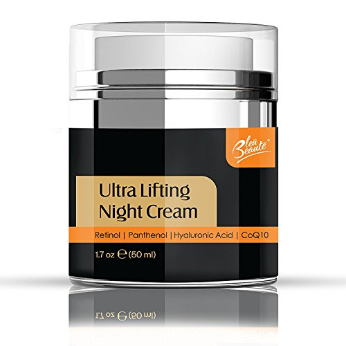 Lift and Firm  Ultra Night Cream  Anti Aging Formula with Natural Ingredients  Bleu Beaute 1 7 OZ with CoQ10 and Peptides