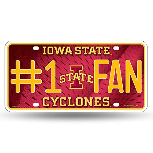 NCAA Rico Industries 1 Fan Metal License Plate Tag Iowa State Cyclones